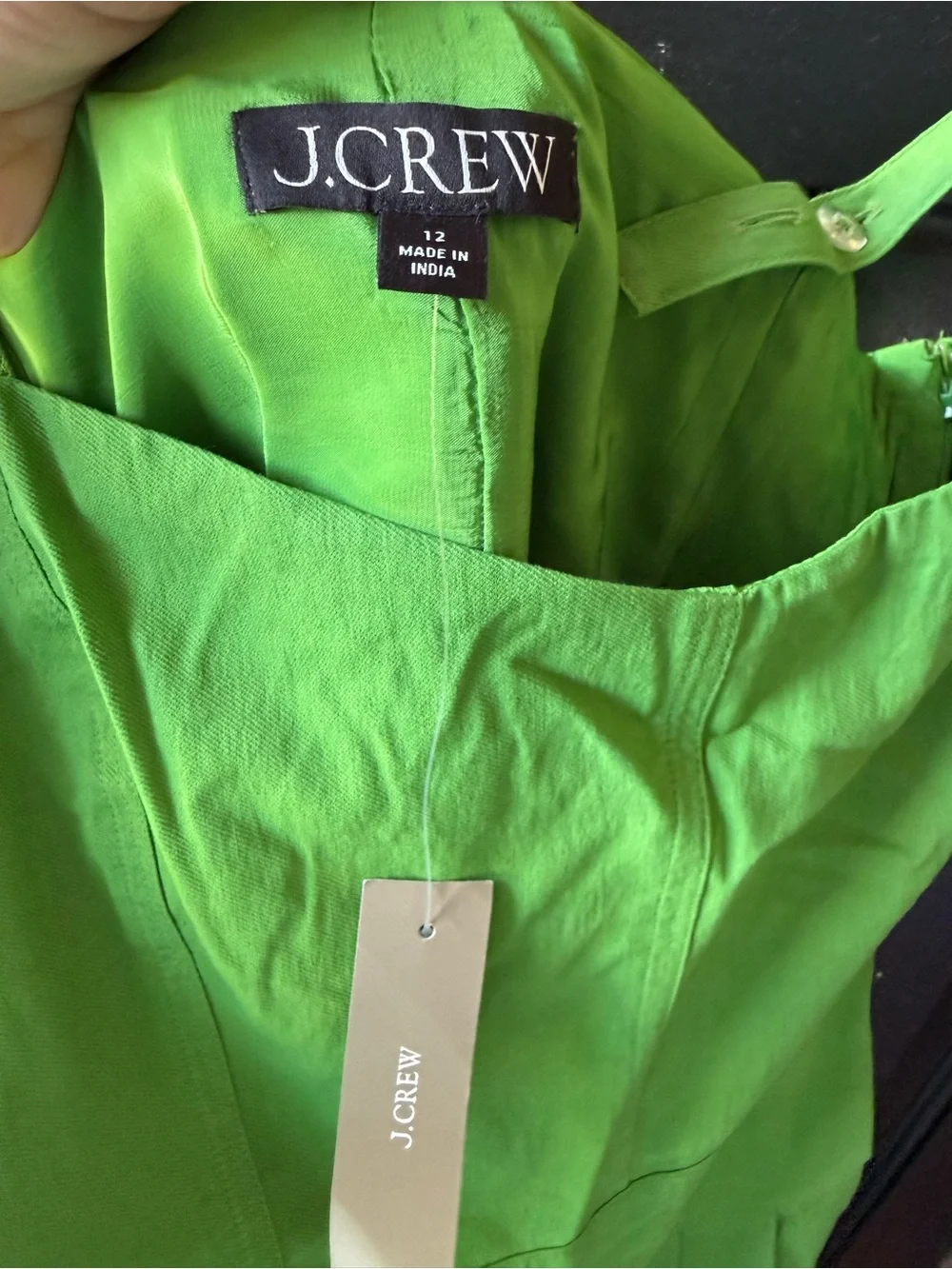 J. Crew Green Spaghetti-Strap Midi Dress